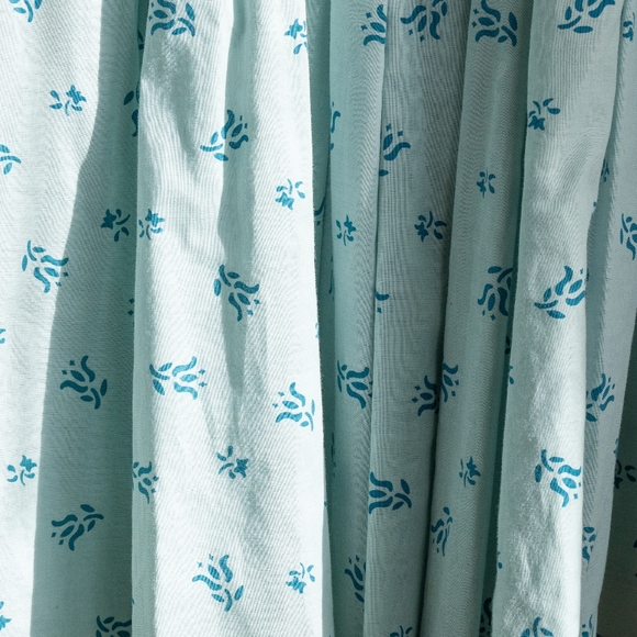 Vintage 1950s Blue & White Cotton Dress Rockabilly Pinup Extra Small - Picture 6 of 9